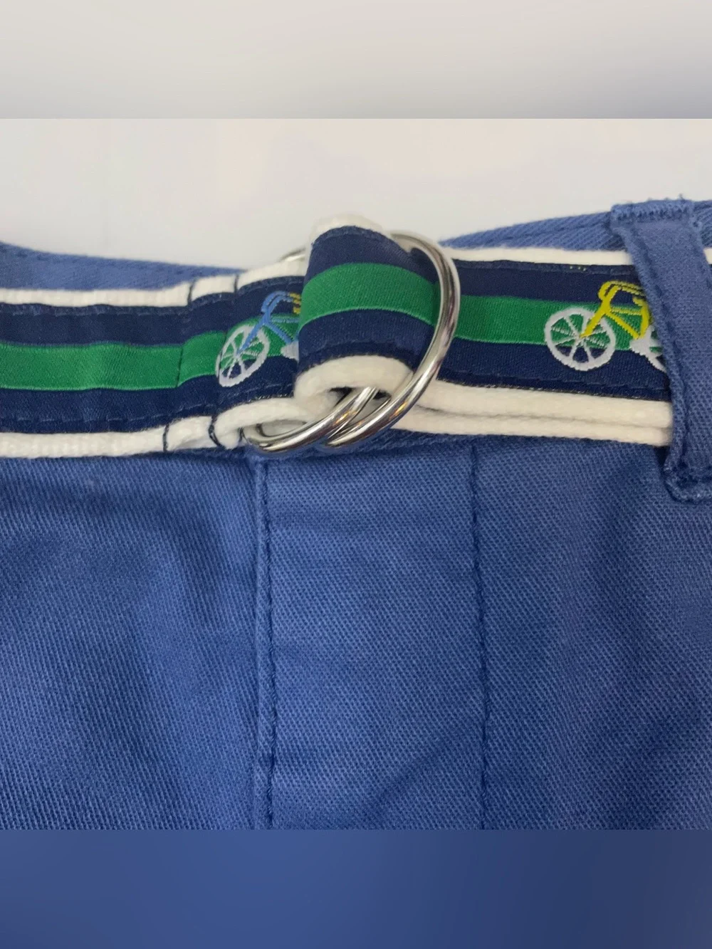 Ralph Lauren Navy Cotton High-Waist Shorts with Bicycle Belt Baby Kids Size 6m